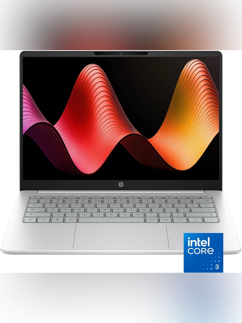 HP - 14" 2K Touchscreen Chromebook Plus Intel Core 3 N355 8GB - Glacier Silver